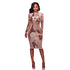 Jordan Nude Gold Sequined Mesh Fitted Dress #Bodycon Dress #Gold